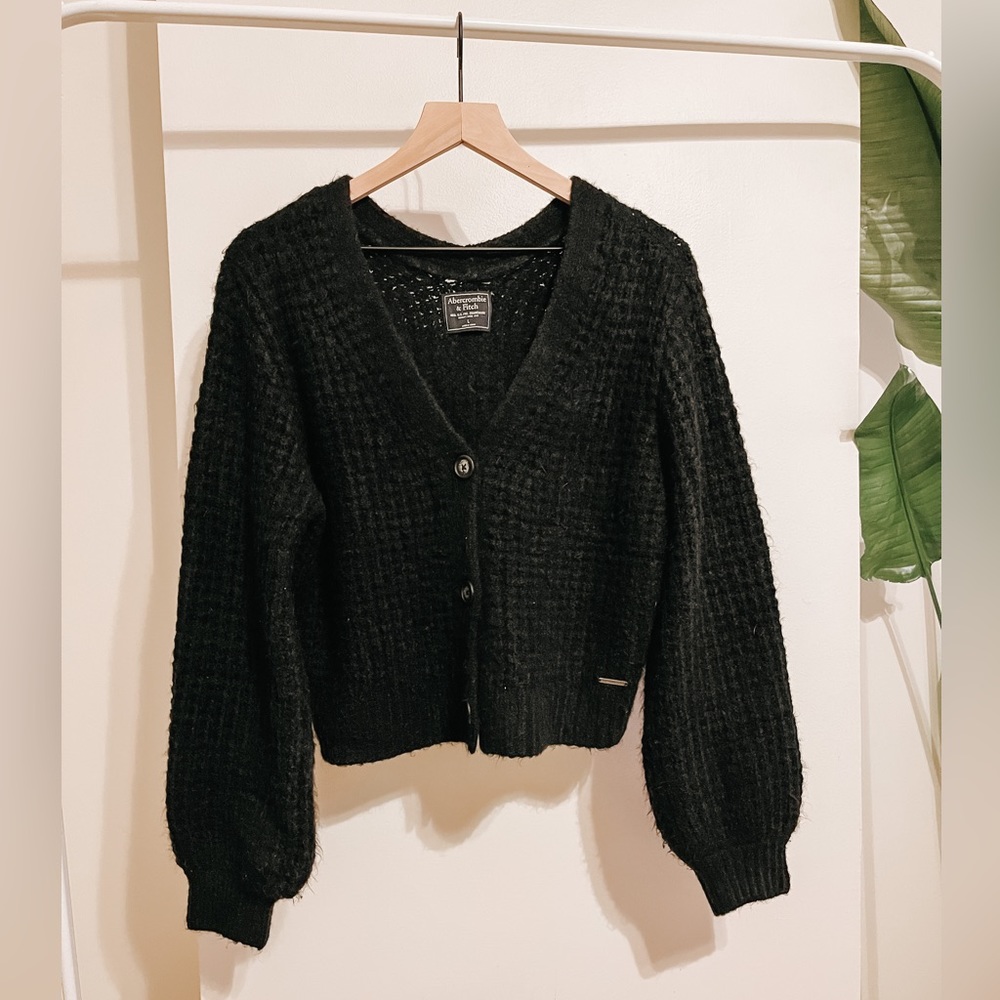 Abercrombie & Fitch Waffle Knitted Sweater - Black, Women’s Large